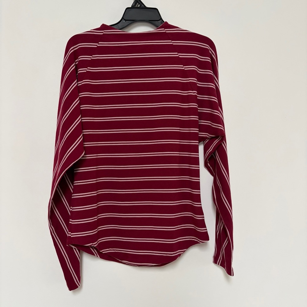 Free People Ardmore Cotton Striped tied in Back Long Tee Top Large